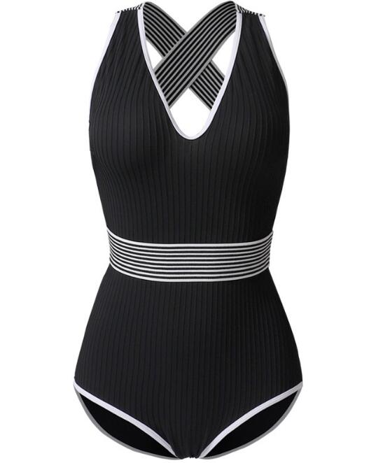 F4850 deep v one piece swimsuits for women